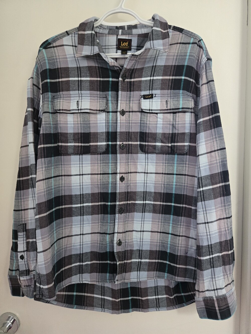 Mens Lee Button-Up Long Sleeve Shirt - L